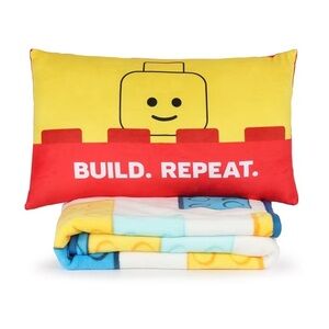Licensed Lego Character Pillow and Throw Blanket Set